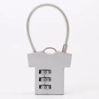 3 Digit Aluminum Alloy Password Lock Steel Wire Security Lock Suitcase Luggage Coded Lock Cupboard Cabinet Locker Padlock
