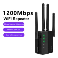1200Mbps WiFi Repeater Wireless WIFI Extender 2.4G &amp; 5GHz Wifi Signal Amplifier Extender Router Signal Amplifier For Office Home