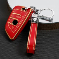 Car Remote Key Case Bag Cover Shell Holder Fob Keychain for BMW X5 F15 X6 F16 G30 7 Series G11 X1 F48 F39 Accessories