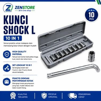 Kunci Shok Sok Shock 10 Pcs Kunci Shok L Set 8 - 21 MM Kunci shok tahan karat Chrome Vanadium