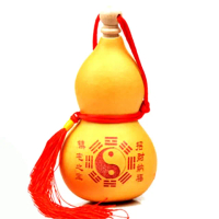 【好運旺旺來】鎮宅八卦天然葫蘆吊飾-約15-18cm