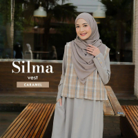 Silma Vest by Naisha [Realpict] Rompi Gamis Kotak Kotak Wanita Terbaru 2024 Outerwear Motif Panjang