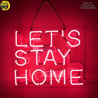 Neon Sign for Let's Stay Home Decor Neon Bulb sign handcraft neon signboard neon light Neon Light Lamp Aesthetic Home Room Decor