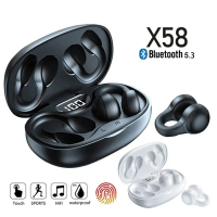หูฟังการนำกระดูกไร้สาย, Tws X58, บลูทูธ 5.3, หูฟัง, กันน้ำ, หูฟังกีฬา, ที่เกี่ยวหูต่างหู, พร้อมไมโคร