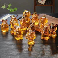Set of 12 Pcs Chinese Zodiac whiskey decanter 150ML lead-free Alcohol Bottle for Scotch Unique Liquor Bar and Party Decorations