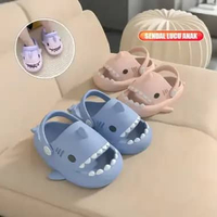 OEM ONE-S40 Sandal Hiu Karakter Hewan Lucu Bahan EVA Dengan Tali Belakang / Sendal Shark Anak Lucu A