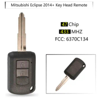 CN011031 2Buttons Remote Key 433MHz For Mitsubishi Eclipse 2014+ Key Head Remote J166E HITAG3 PCF7961XXT MIT11R 6370C134