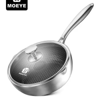 MOEYE Soup Pot 316L Antibacterial Stainless Steel Milk Pot 5 Layers Thickened Bottom Non-stick Cooking Pot Kitchen Saucepan