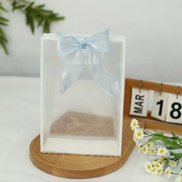 全城熱賣 - 小禮品袋透明伴手禮手提袋大號禮袋高級感禮物包裝盒子空定制批發禮袋+藍色魚尾紗 收藏加購送賀卡小號 18*8*26CM