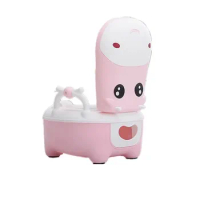 Dairy Cow Shape Portable Plastic Foldable Baby Toilet Potty Training Chair For Kids With PU Cushion