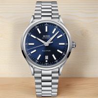 MIDO 美度 官方授權 Multifort 經典傳承復古機械腕錶-藍40mm M0404071104100
