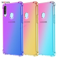 Colorful Transparent Gradient Shockproof Soft Phone Case For Samsung Galaxy A90 5G A80 A70S A50S A40 A30S A20S A10S Back Cover