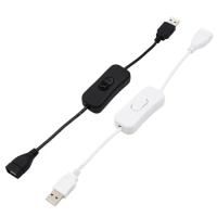 28cm USB Switch Extension Cable Support Data Transmit and Power Supply with On/Off Power Switch for LED Strips, USB Devices