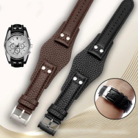 22mm Genuine Leather Watchband strap With mat for fossil CH2891 CH3051 CH2564 CH2565 watch band handmade mens leather bracelet
