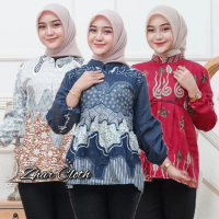 Blouse Batik Wanita Busui Frendly Atasan Batik Wanita No 1