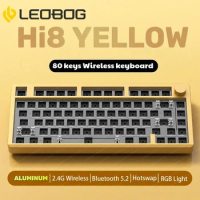 LEOBOG Hi8 Hi75 Aluminum Custom Mechanical Keyboard Kit Wireless Bluetooth 2.4G Wired Gaming Keyboard RGB Hotswap Gamer Keyboard
