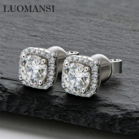 Luomansi Super Flash Earrings 1CT Moissanite Passed the Diamond Test 100% S925 Sterling Silver Women's High Jewelry