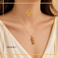 LIONTIN EMAS KACANG KADAR 8K LIONTIN KALUNG KACANG TERBUKA FASHION TRENDING - BLLTCR 1