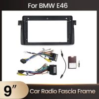 2 DIN Android Radio frame For Bmw E46 / M3 / 318i / 320i / 325i / 330/335 1998-2006 Car Multimedia Fascia Cable Mounting Frame