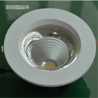Free Shipping COB white shell 15W Dimmable High Power Led Downlights Recessed Ceiling downLights With Led Drivers AC85-265V