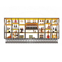 Storage Corner Salon Wine Rack Kitchen Shelf Wall Mounted Drink Whisky Wine Cabinets Bottle Commercial Stojak Na Wino Furniture
