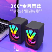 新款發光usb電腦小喇叭跨境行動式筆記本多媒體音響迷你低音炮