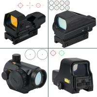 Tactical Reflex Red Green Point Sight Adjustable Illuminated Holographic Riflescope Hunting Compact Optics Aiming Scopes