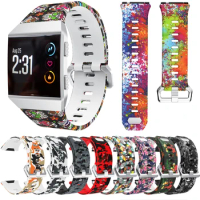 Colorful Pattern Silicone Watch strap for Fitbit Ionic smart Watches band Fitness Replacement Wristband Bracelet correa