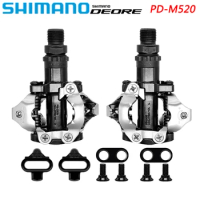 SHIMANO DEORE PD-M520 Bicycle Pedals for Mountain Bike SPD Dual Sided Self-locking MTB Bicycle Pedals Original Bike Parts