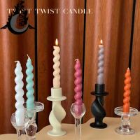 MEBIS 2Pcs Wholesale Unscented Spiral Stick Scented Candles Colored Pillar Twist Candle Flameless Soywax Candle House Decoration