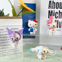 Figure Action 4pcs Sanrio Kuromi Cinnamoroll Hello Kitty Semi-anatomical half-skull Model Dolls Toys