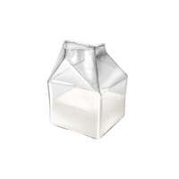 【日物販所】牛奶盒玻璃杯 1入組(玻璃杯 水杯 茶杯 咖啡杯 馬克杯 禮物)