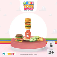 Hi Pando Hamburger Balance Game Kayu Montessori - Mainan susun burger anak - Edukasi Motorik & Balan