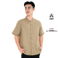 Aerostreet Kemeja Pendek Shanghai Linen Look Esfand Khaki QFA4A