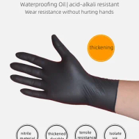 Black Disposable Nitrile Gloves 100pcs Latex Free Powder-Free Small Medium Large Pink Tattoo Gloves For Work Kitchen Clean S XL