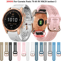 Fenix 7S /Fenix 5S Plus Watch Band 20mm instinct 2S Quick Fit Silicone Watchband Strap for Garmin Fenix 6S Pro Straps Pink