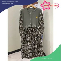 [P R O M O] Midi Dress Rompi Knit Monalisa Baju Gamis Wanita Busui Crinkle Airflow Premium Muslim Te