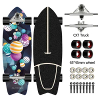 Land Surf Skate Board CX7, Complete Longboard, Outdoor Carving, Pumping Maple Board, Sport Fishtail Skateboard, 75cm