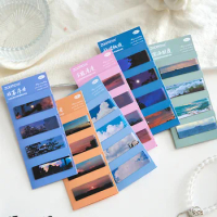 4Pcs Magnetic Bookmark Beautiful Scenery Sea Sky Art Page Folder for Books Readers Student Stationery Office School Supplies
