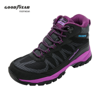 GOODYEAR固特異 戶外趣W2-郊山健行鞋/女 靜態防水 戶外 健走 登山 運動 高筒 黑紫(GAWO32500)