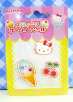 【震撼精品百貨】Hello Kitty 凱蒂貓~KITTY立體鑽貼紙-櫻桃冰淇淋