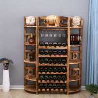 紅酒架子傢用實木落地白酒置物展示架歐式倒掛葡萄酒杯擺件紅酒櫃