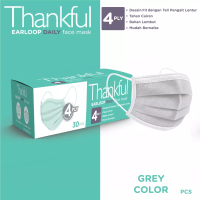 Thankful Thankful Face Mask Adult Earloop Daily 30s - Grey