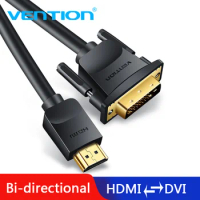 Vention HDMI to DVI Cable 1m 2m 3m 5m DVI-D 24+1 Pin Support 1080P 3D High Speed HDMI Cable for LCD DVD HDTV XBOX Projector PS3