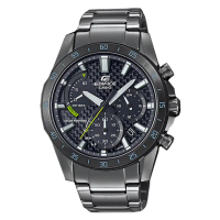 【CASIO 卡西歐】EDIFICE 太陽能 三眼男錶 不鏽鋼錶帶 防水100米(EQS-930DC-1A)