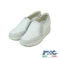 【IMAC】義大利雕花孔鬆緊厚底休閒鞋 白色(355550-WH)