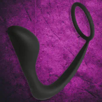 2 in 1 Stretchy Penis Cock Ring Anal Plug Prostate Massage Delay Ejaculation Toy