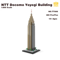 MOC TT006 NTT Docomo Yoyogi Building 1:800 Scale Model With PDF Drawings Building Blocks Bricks DIY Birthday Christmas Gifts