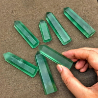 天然綠螢石六棱柱擺件螢石原石單尖杯柱礦物晶體擺件療愈靈修擺飾