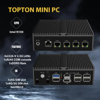 Firewall Micro Appliance Fanless Mini PC N100 N5105 J5040 N6000 4xi226 LAN Gigabit Ethernet AES-NI VPN Router Openwrt